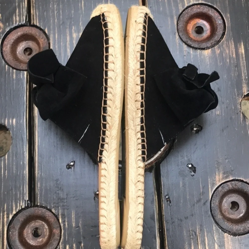 𝅺find. Women's Bow Mule Leather Espadrille Shoes